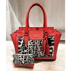 Coach 19989 Legacy Ocelot Candace Leather Satchel & Matching Wristlet